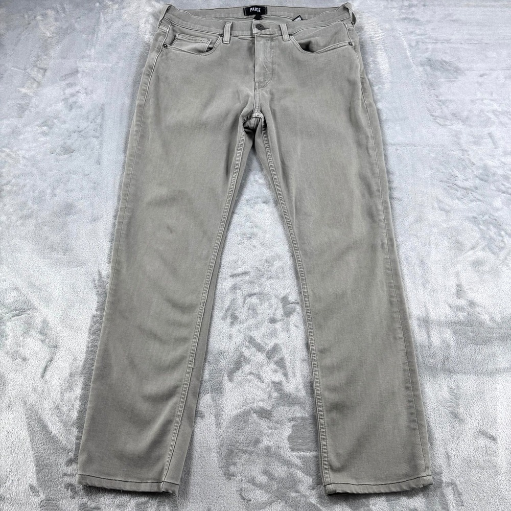 Paige Federal Jeans Mens 32 Gray‎ Slim Straight Stretch Vintage Soft Moss Pants